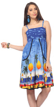 Load image into Gallery viewer, la-leela-likre-short-tube-dress-swim-womens-blue_k714-osfm-2-16w-xs-1x-blue_k714