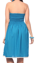 Load image into Gallery viewer, la-leela-evening-beach-swimwear-rayon-solid-batik-casual-cruise-beach-dress-teal-blue-2062-one-size