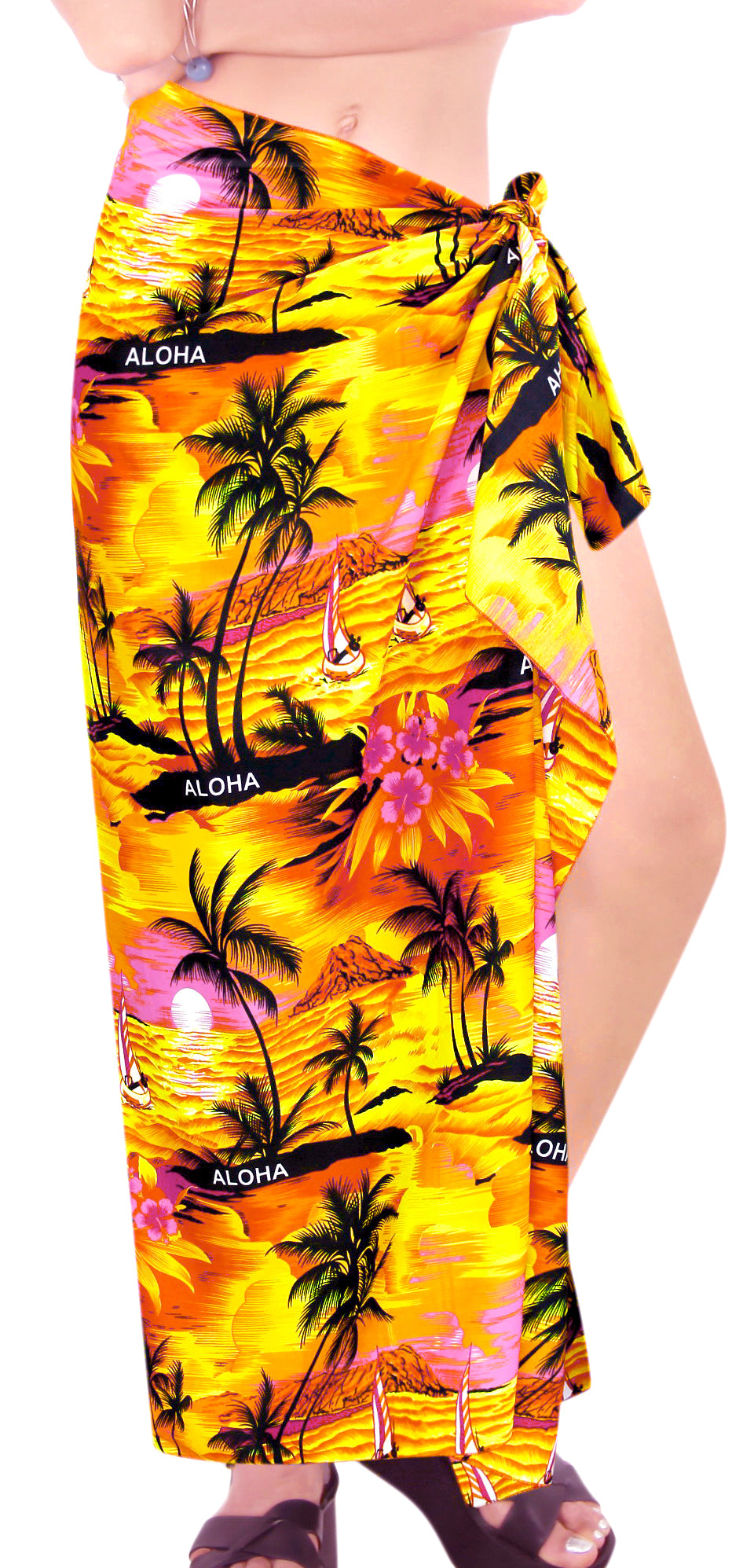 LA LEELA Women Bathing Suit Bikini Swimwear Beach Cover Up One Size Orange_K655