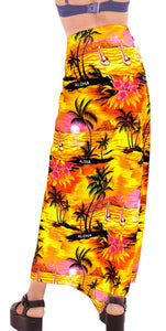 LA LEELA Women Bathing Suit Bikini Swimwear Beach Cover Up One Size Orange_K655
