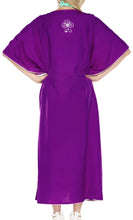 Load image into Gallery viewer, la-leela-rayon-solid-long-caftan-boho-dress-ladies-violet_916-osfm-14-18w-l-2x