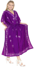 Load image into Gallery viewer, la-leela-rayon-solid-long-caftan-boho-dress-ladies-violet_916-osfm-14-18w-l-2x