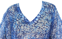 Load image into Gallery viewer, LA LEELA Women Casual V Neck Short Sleeve Poncho Summer Dress Printed US 10-14 Blue_K650