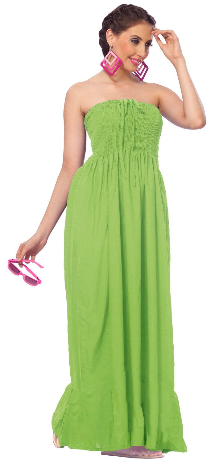 la-leela-evening-beach-swimwear-rayon-solid-swimsuit-tube-dress-midi-parrot-green-2105-one-size