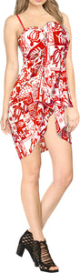 LA LEELA Women's Swimsuit Sarong Swimwear Cover-Up Beach Wrap One Size Red_J212