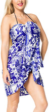 Load image into Gallery viewer, LA LEELA Women&#39;s Swim Cover Up Beach Wrap Skirt Hawaiian Sarong One Size Blue_J210