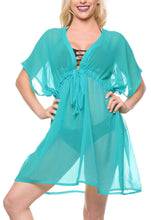 Load image into Gallery viewer, la-leela-bikni-swimwear-chiffon-solid-beach-tunic-cover-up-osfm-14-24-l-3x-blue_870