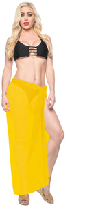 La Leela Women's Bikini Beach Wrap Hawaiian Sarong Swimming Suit Bathing Pareo Beachwear Valentines Day Dress Cover up Long 78"x42" Yellow 123119