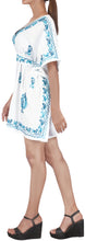 Load image into Gallery viewer, LA LEELA Women Casual V Neck Short Sleeve Kaftan Summer Dress US 10-14 White_G451