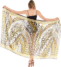 Load image into Gallery viewer, LA LEELA Women&#39;s Beach Cover Up Sarong Swimsuit Coverup Pareo 72&quot;x42&quot; Brown_G415