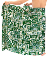 Load image into Gallery viewer, LA-LEELA-Men&#39;s-Boho-Shawl-Beach-Towels-Sarong-Wrap-Cover-Up-One-Size-Green_F334