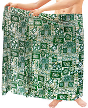 Load image into Gallery viewer, LA LEELA Men&#39;s Boho Shawl Beach Towels Sarong Wrap Cover Up One Size Green_F334