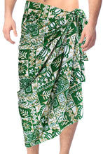 Load image into Gallery viewer, LA LEELA Men&#39;s Boho Shawl Beach Towels Sarong Wrap Cover Up One Size Green_F334