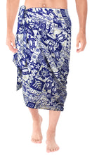 Load image into Gallery viewer, la-leela-men-sarong-soft-light-printed-beach-pareo-bath-mens-wrap-72x42-royal-blue_2659
