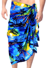 Load image into Gallery viewer, la-leela-men-sarong-soft-light-printed-swimsuit-wrap-pareo-mens-beach-72x42-blue_2952