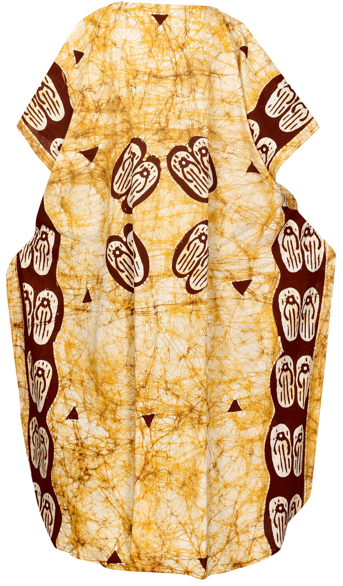 LA LEELA Cotton Batik Printed Women's Kaftan Kimono Summer Beachwear ...