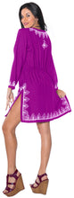 Load image into Gallery viewer, La Leela Embroidered RAYON SWIMSUIT Beach Cover up Tunic Bikini Dress Violet