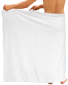 LA LEELA Rayon Solid Casual Bathing Beach Swimsuit Mens Wrap 78"X39" White 6287 123670