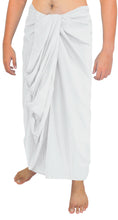 Load image into Gallery viewer, LA LEELA Rayon Solid Casual Bathing Beach Swimsuit Mens Wrap 78&quot;X39&quot; White 6287 123670