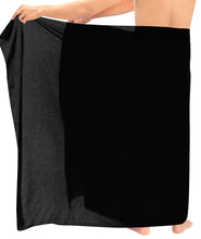 Load image into Gallery viewer, la-leela-cotton-solid-aloha-beachwear-party-hawaiian-mens-72x42-black_6290