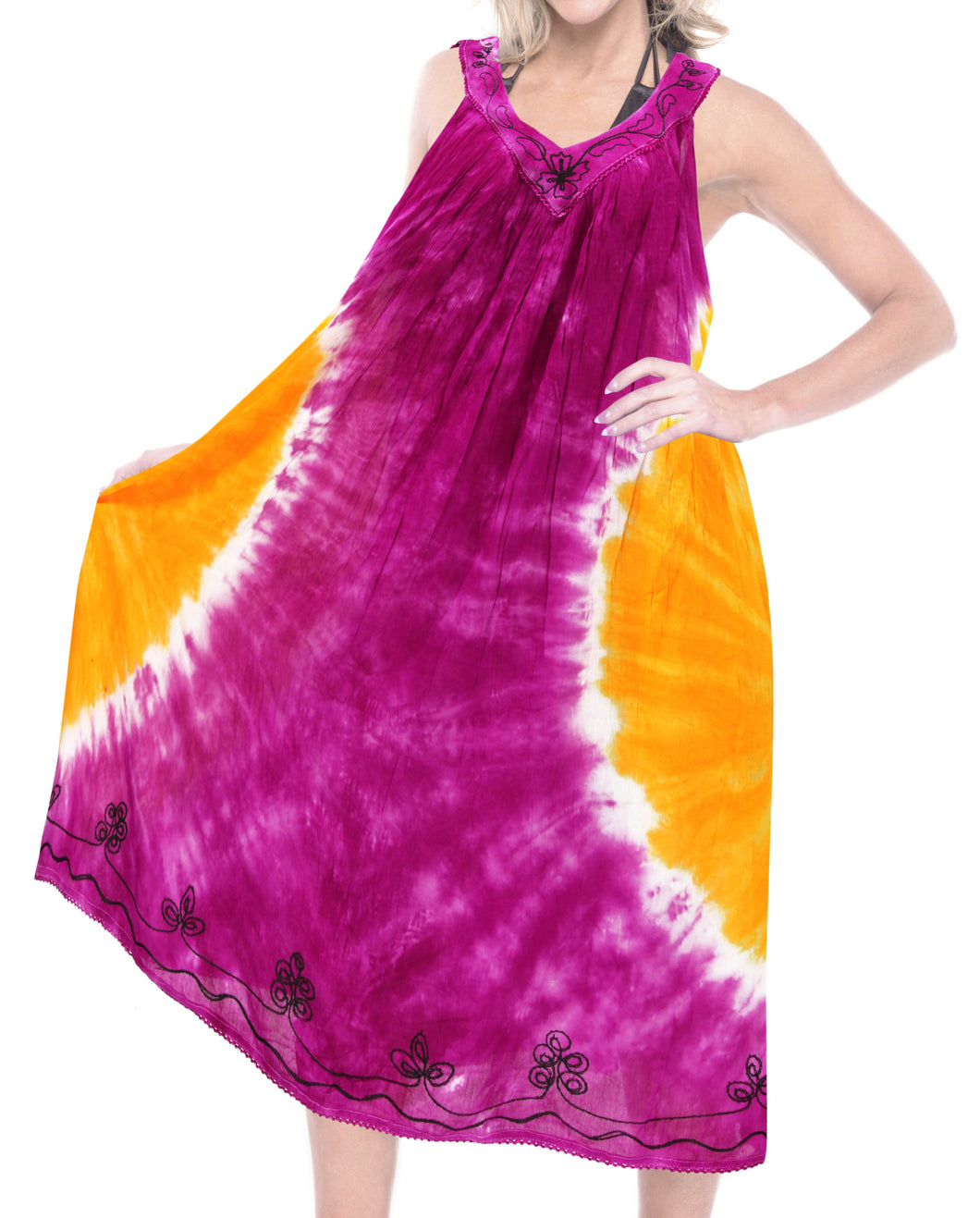 la-leela-casual-dress-beach-cover-up-rayon-tie-dye-cruise-length-knee-halter-top-osfm-14-28-l-4x-pink_3663
