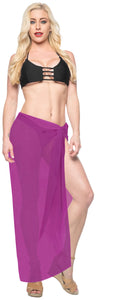 La Leela Women's Bikini Beach Wrap Hawaiian Sarong Swimming Suit Bathing Pareo Beachwear Dress Cover up Long 68"x42" Magenta 124228