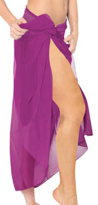La Leela Women's Bikini Beach Wrap Hawaiian Sarong Swimming Suit Bathing Pareo Beachwear Dress Cover up Long 68"x42" Magenta 124228