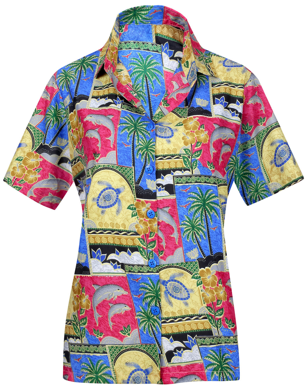 la-leela-womens-beach-casual-hawaiian-blouse-short-sleeve-button-down-shirt-tank-top-red