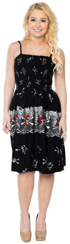 LA LEELA Women's One Size Beach Dress Tube Dress Blue One Size Halloween Prints