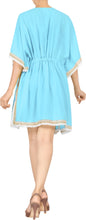 Load image into Gallery viewer, La Leela Soft Gentle Tunic Rayon Kimono Women Swimsuit Bikini Cover up Blue Wome