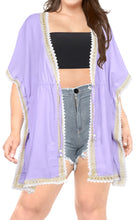 Load image into Gallery viewer, La Leela Soft Gentle Tunic Rayon Kimono Women Swimsuit Bikini Coverup Purple Wom
