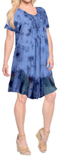 Load image into Gallery viewer, la-leela-rayon-tie-dye-beach-vacation-stretchy-tube-casual-dress-beach-cover-up-blue_3281-plus-size