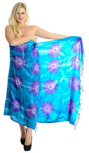 Load image into Gallery viewer, la-leela-rayon-wrap-pareo-swimsuit-women-sarong-tie-dye-72x48-blue_4393-blue_l646