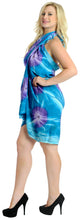 Load image into Gallery viewer, la-leela-rayon-wrap-pareo-swimsuit-women-sarong-tie-dye-72x48-blue_4393-blue_l646