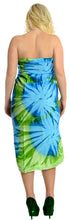 Load image into Gallery viewer, la-leela-rayon-swimwear-women-wrap-sarong-tie-dye-74x47-parrot-green_4396-green_l643