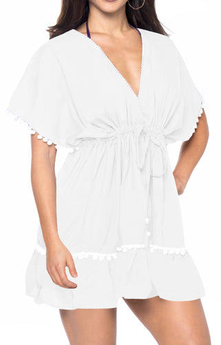 la-leela-bikini-swim-beach-wear-swimsuit-cover-ups-women-caftan-dress-solid-OSFM 16-32W [XL- 5X]-Ghost White_L584