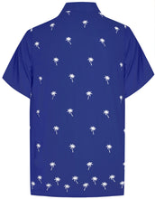 Load image into Gallery viewer, la-leela-mens-beach-hawaiian-casual-aloha-button-down-short-sleeve-shirt-blue_w823