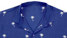 Load image into Gallery viewer, la-leela-mens-beach-hawaiian-casual-aloha-button-down-short-sleeve-shirt-blue_w823