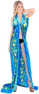 LA LEELA Women Hawaiian Sarong For Women Plus Size Beach Wrap One Size Blue_I811