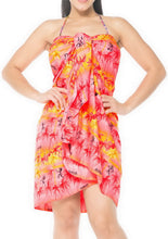 Load image into Gallery viewer, LA LEELA Women Beach Sarong Cover Up Pareo Swimsuit Wrap Skirt One Size Red_I807