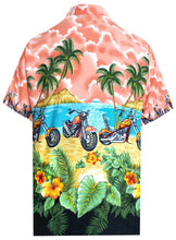 Load image into Gallery viewer, la-leela-shirt-casual-button-down-short-sleeve-beach-shirt-men-aloha-pocket-Blood Red_W165