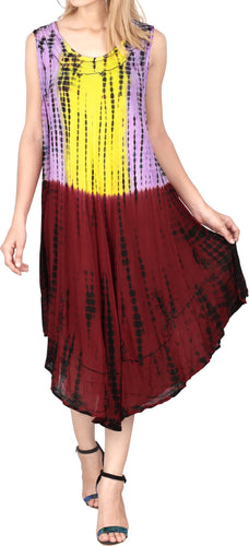 Women's Caftan Cover up Rayon Plus Size Beach MAXI DRESS Tie Dye Casual Evening 