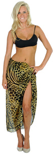 LA LEELA Women's Swimwear Pareo Cover Up Sarong Wrap Skirts 72"x42" Brown_E595