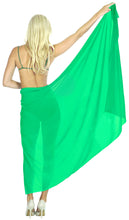 Load image into Gallery viewer, la-leela-womens-bikini-beach-wrap-hawaiian-sarong-swimming-suit-bathing-pareo-beachwear-dress-cover-up-long-68x42-green-125168