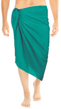 Load image into Gallery viewer, LA LEELA Men Swimwear Cover Up Beach Sarong Swimsuit Wrap 72&quot;x42&quot; Turquoise U309 125449