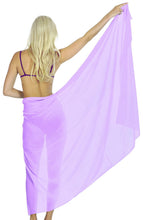 Load image into Gallery viewer, la-leela-womens-bikini-beach-wrap-hawaiian-sarong-swimming-suit-bathing-pareo-beachwear-valentines-day-dress-cover-up-long-78x42-violet-125561