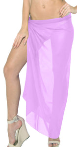 La Leela Women's Bikini Beach Wrap Hawaiian Sarong Swimming Suit Bathing Pareo Beachwear Valentines Day Dress Cover up Long 78"x42" Violet 125564