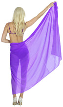 Load image into Gallery viewer, la-leela-womens-bikini-beach-wrap-hawaiian-sarong-swimming-suit-bathing-pareo-beachwear-dress-cover-up-long-68x42-violet-125567