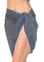 Load image into Gallery viewer, la-leela-womens-bikini-beach-wrap-hawaiian-sarong-swimming-suit-bathing-pareo-beachwear-dress-cover-up-long-68x42-grey-125577
