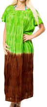 Load image into Gallery viewer, Women&#39;s Caftan Cover up Rayon Long Beach MAXI DRESS Cover Up Hand Tie Dye Green 